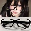New Black Animation Super Cute Teardrop Eyeglasses Frame Creative Anime Concave Shape Decoration Cos Animation Camera Glasses