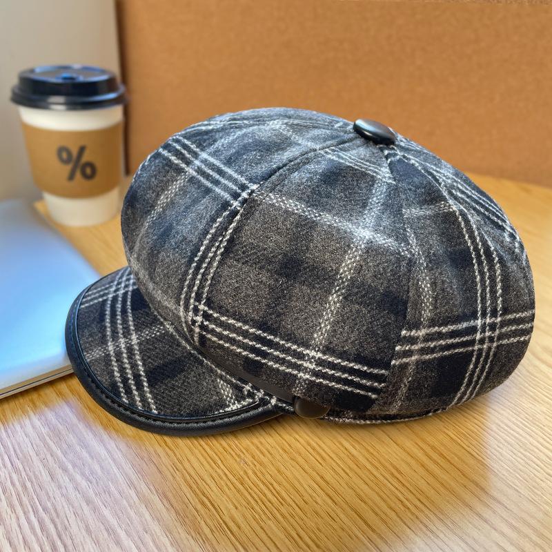 Модный шерстяной берет в корейском стиле для женщин на осень и зиму, ретро британская литературная восьмиугольная шляпа художника, подчеркивающая маленькое лицо, шляпа газетчика