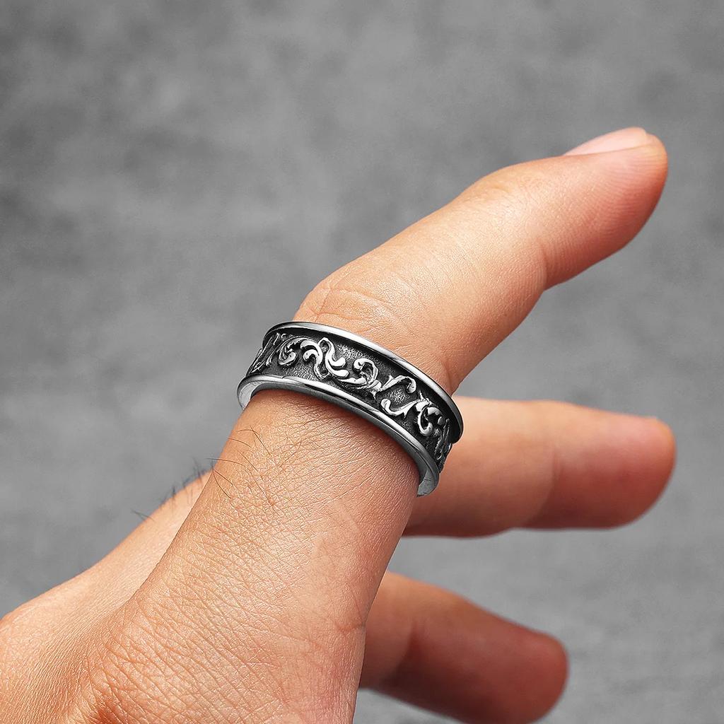Эстетический цветочный венок мужские кольца из нержавеющей стали ретро панк готика нью-рок женские ювелирные изделия модные аксессуары подарок