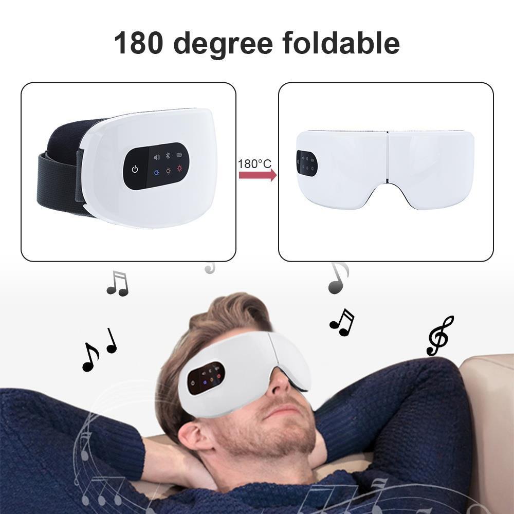 Portable Wireless Bluetooth Music Eye Massager 180 Folding Design Smart Eye Massager Steam Compress Eye Protector Resist Fatigue