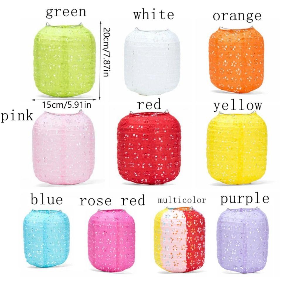 Cylindrical Hanging Lampion Colored Hollow Lantern Festival Lantern Paper Lantern Mid-autumn