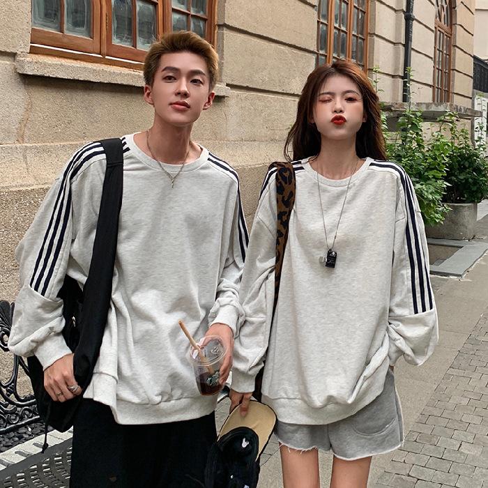 YYFS Women's Fashion Casual Stripe Print Fall Winter Long Sleeve O-Neck Pullovers & Long Sleeves