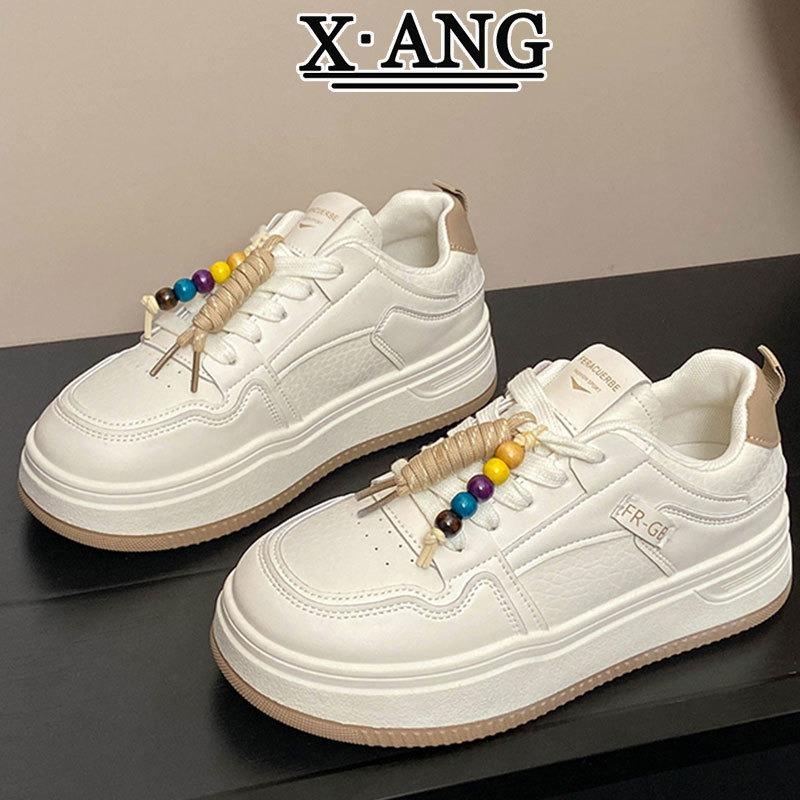 First-layer cowhide board shoes women's platform white shoes children's single shoes autumn new student casual sports shoes