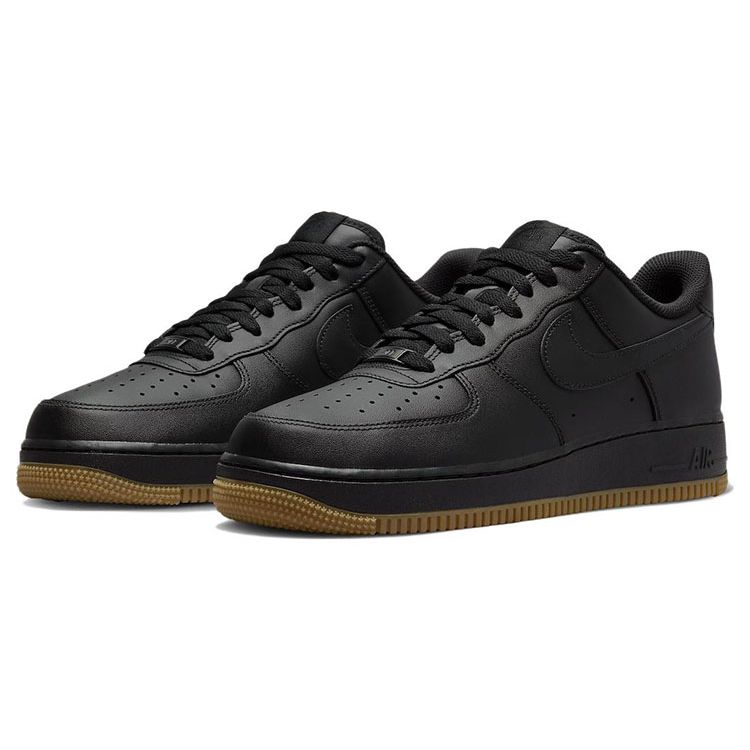 Nike Air Force 1 07 Black Gum Мужские кроссовки Gum-Светло-Коричневые DZ4404-001