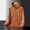 Three Stripes Men's Summer Sun Protection Hooded Jacket - Lightweight, Breathable, Ideal for Outdoor Sports & Fishing