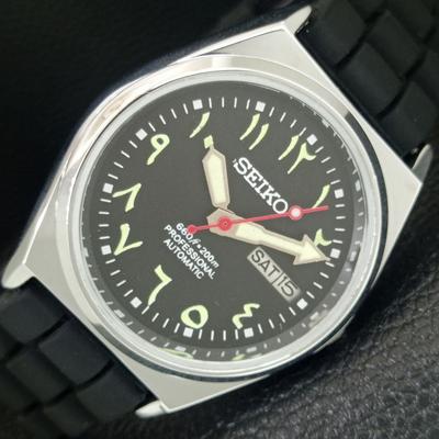 ЯПОНСКИЕ ВИНТАЖНЫЕ ОТРЕМОНТИРОВАННЫЕ МУЖСКИЕ АВТОМАТИЧЕСКИЕ ЧАСЫ SEIKO 6309A ЧЕРНЫЙ ЦИФЕРБЛАТ a442711-1