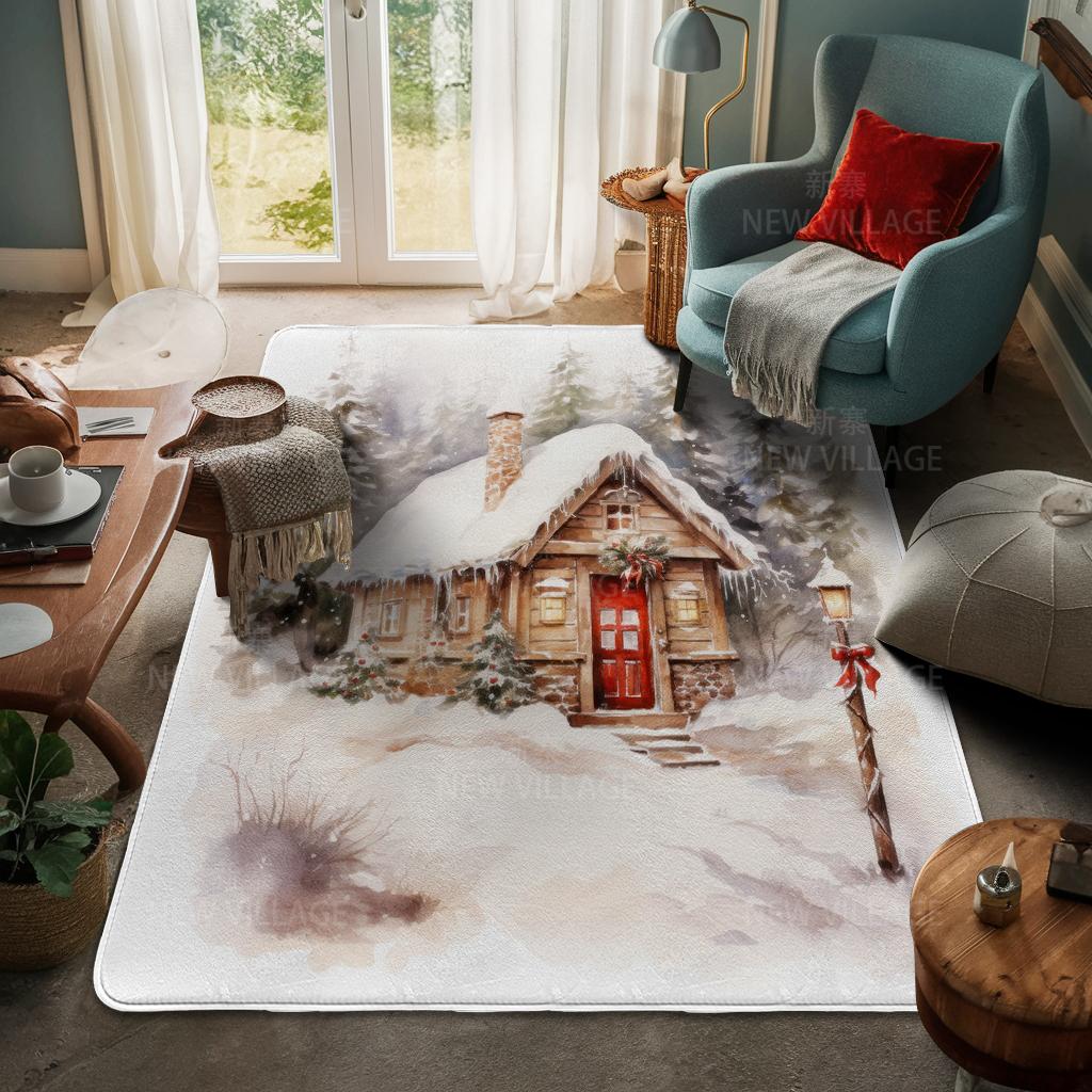 Ковер у входа в дом Домашний коврик у двери Гостиная Ванная Комната Ноги ванная комната Нескользящие коврики с водопоглощением для ванной Счастливого Рождества зима
