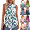 Women's Fashion Casual Sleeveless Vest Vintage Print Crew-neck Sleeveless Top