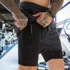 Спортивные шорты, мужская спортивная одежда, двухслойные шорты для бега 2 в 1, пляжные штаны, летние шорты для тренажерного зала, фитнеса и тренировок, беговые шорты