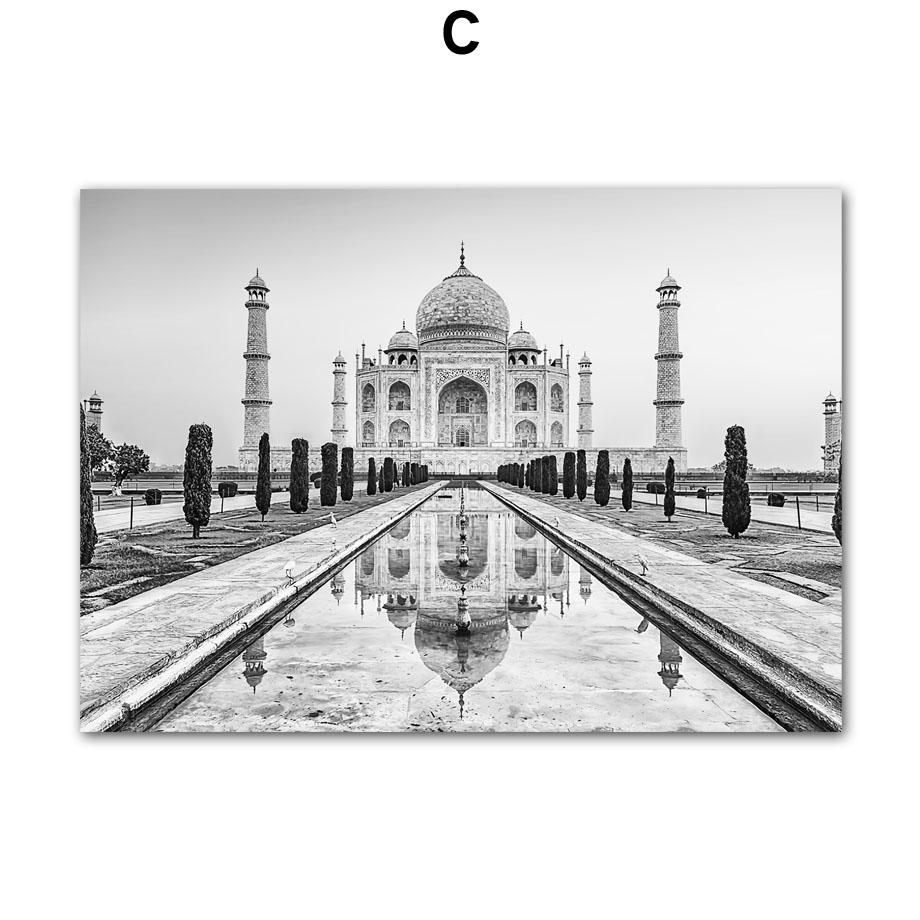 Holy Islamic Mosque Muslim Dancer Black White Living Room Decoration Posters And Prints Wall Art Canvas Painting Wall Pictures