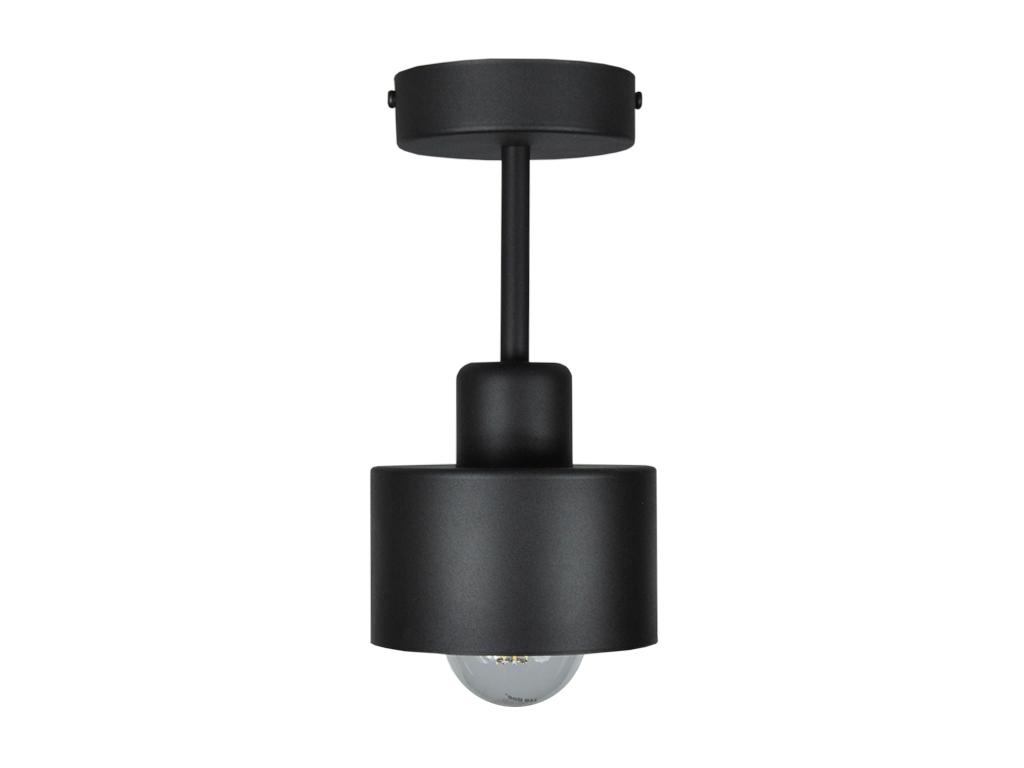 Black ceiling lamp, industrial metal, 1xE27, modern LED lighting for living room, kitchen, bedroom, children's room, loft