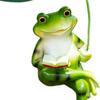 Садовая фигурка лягушки из смолы, сидящая лягушка, декор для кашпо, статуэтка лягушки для цветочных горшков, балкона, патио, дома, для внутреннего декора