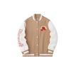 Dragon Year Series Single-Breasted Warm Round Neck Long Sleeve Baseball Jacket Women Jackets Camel-Milk-Tea 162418708S-1