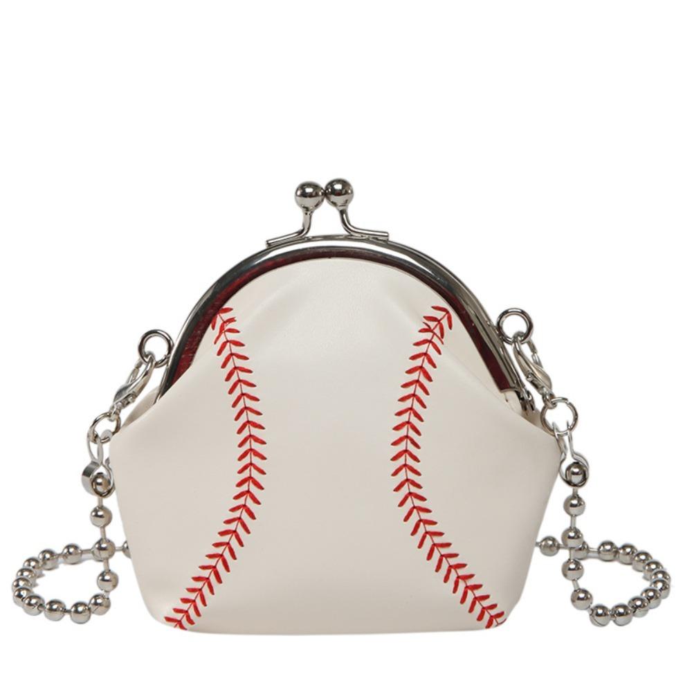 Personalized Chain Mini Shell Bag Funny Baseball Design Vintage Crossbody Purse Gift