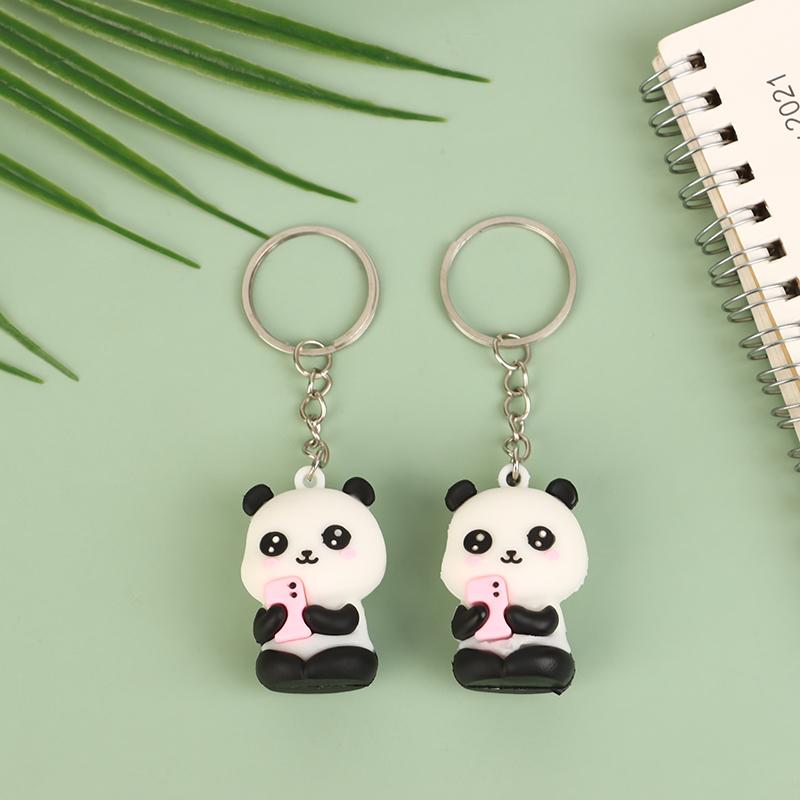 Милый мультяшный брелок для ключей в виде панды, подвеска для автомобиля, сумка, брелки для женщин, ювелирные изделия, подарок, милый брелок для ключей в виде панды, аксессуары