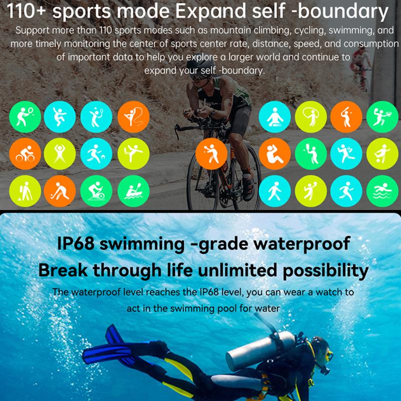 1.85" Outdoor 5atm Waterproof Smart Watch Men 400 Mah Large Battery Ai Voice Assistant Bluetooth Call Smartwatch Man