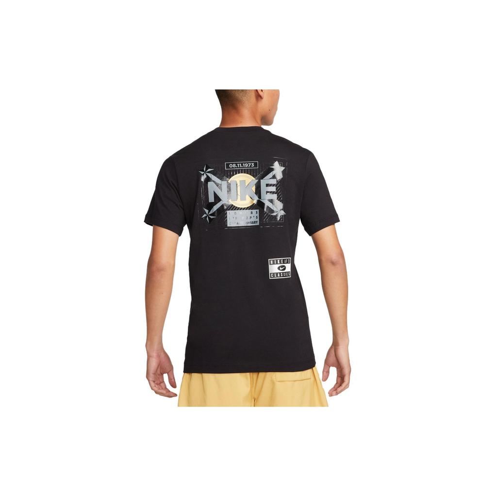 Nike Sportswear Alphabet Logo Print Round Neck Short Sleeve T-Shirt Men Tops Black FB9773-010