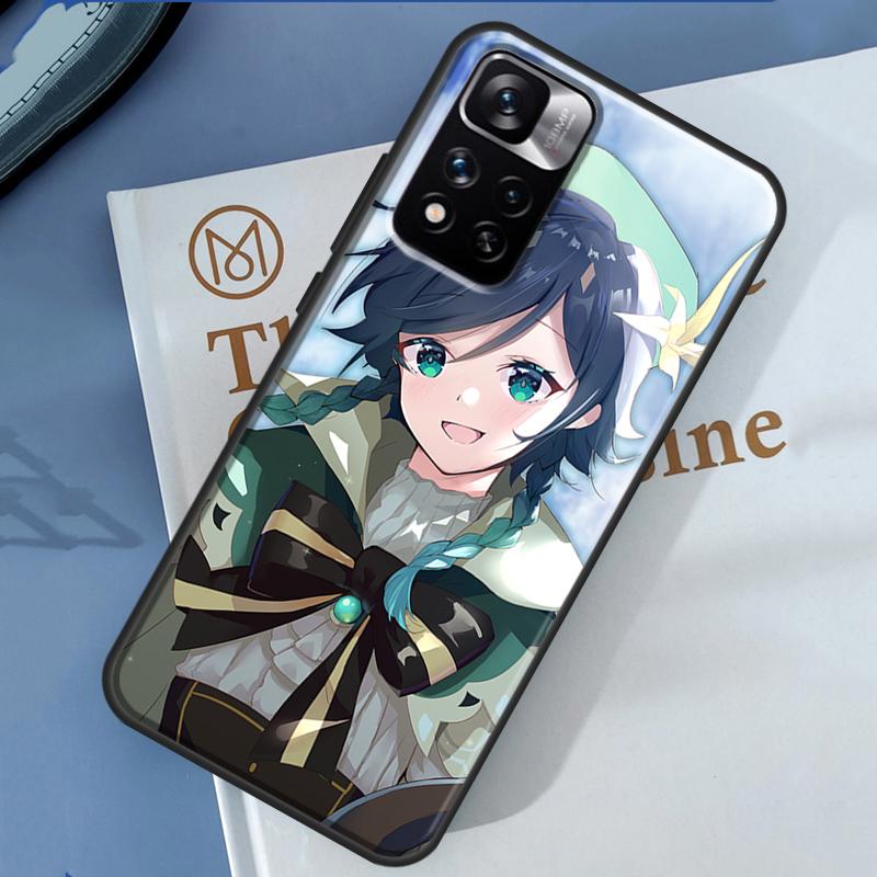 Чехол Genshin Impact Венти для Xiaomi Redmi Note 13 12 11 9 10 14 Pro 9S 10S 11S 12S Redmi 14C 10C 12C 13C
