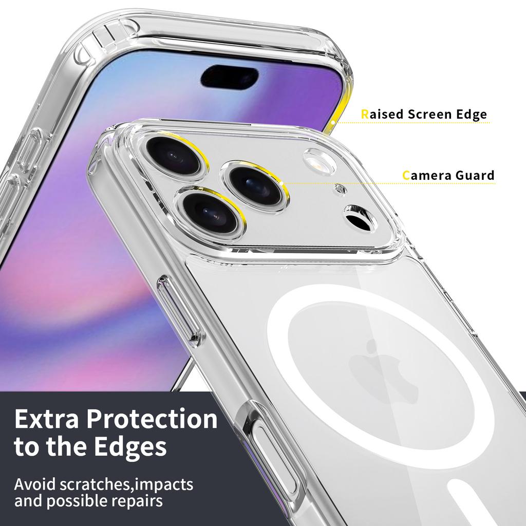 For IPhone 17 Mobile Phone Case Transparent Magnetic Suction for IPhone 16e Anti-fall Upgraded Lens Precision Hole 15promax Protective Case