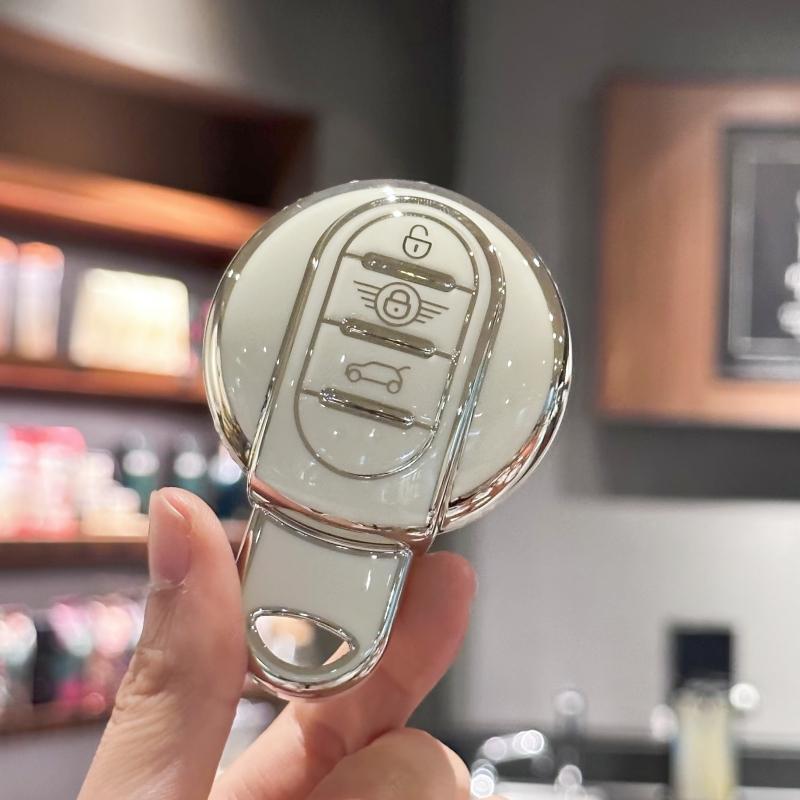 Чехол для автомобильного брелока с брелком из искусственной кожи для BMW MINI Cooper F54 Clubman F55 F56 F57 F60 Countryman 3 кнопки, смарт-ключ