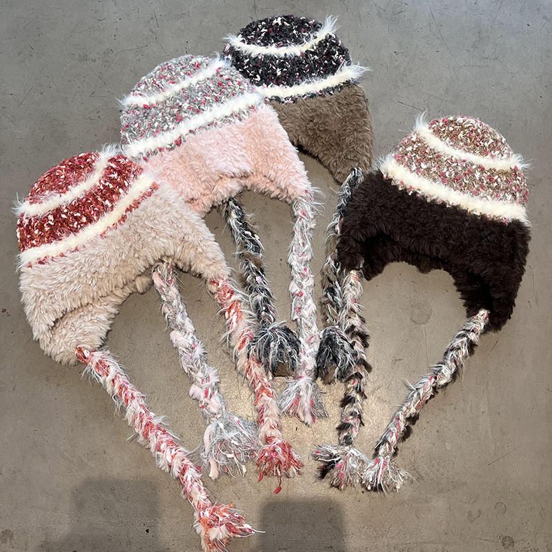 Winter Warm Knit Cap Padded Lining Women Cold Weather Trendy Breathable Hat