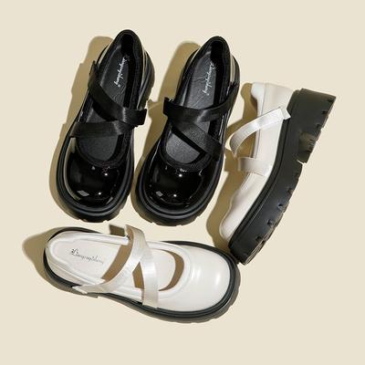 Кожаные туфли Мэри Джейн на кремовой платформе женские новые маленькие кожаные туфли одинарные туфли в стиле колледж