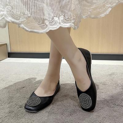 2024 Новая Мода Универсальные Женские Балетки Лето Весна Однотонные Лоферы Без Шнуровки Повседневные Женские Балетки Квадратный Носок