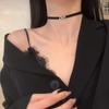 Elegant Black Rope Choker Necklace for Women - Trendy Collar and Clavicle Accessory