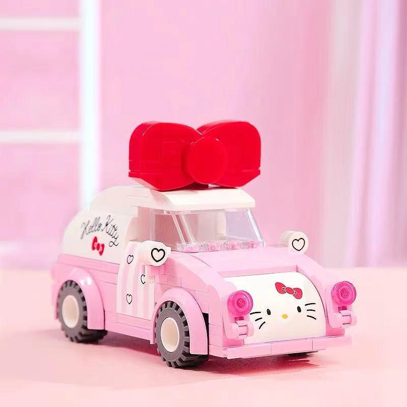 Hello Kitty Cinnamoroll Hamburger & Ice Cream Truck Building Blocks Toy