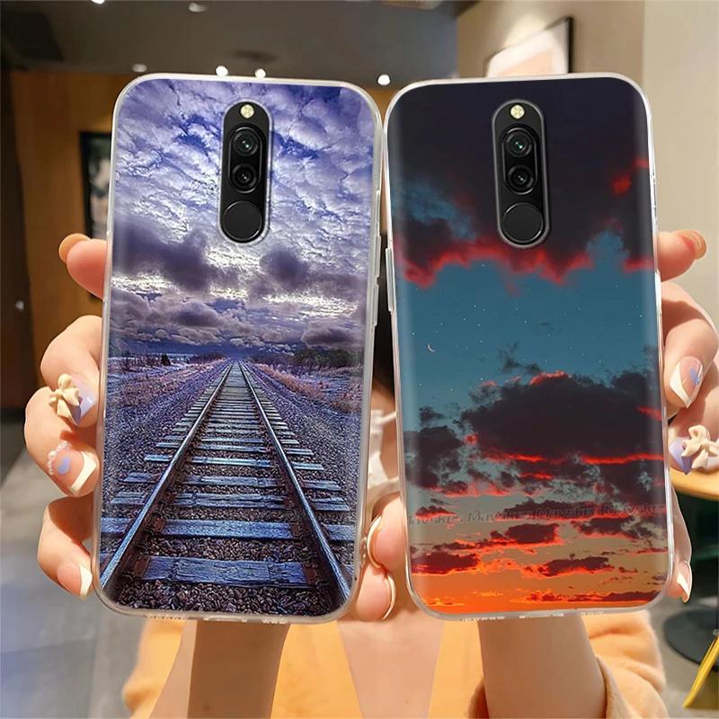 Чехол для Redmi 8 8A Pro, ТПУ Силикон, Ударопрочный, Чехол с Кошкой для Телефона, Для Redmi 8 8A 7 7A redmi7, Прозрачный, Печать, Мягкий