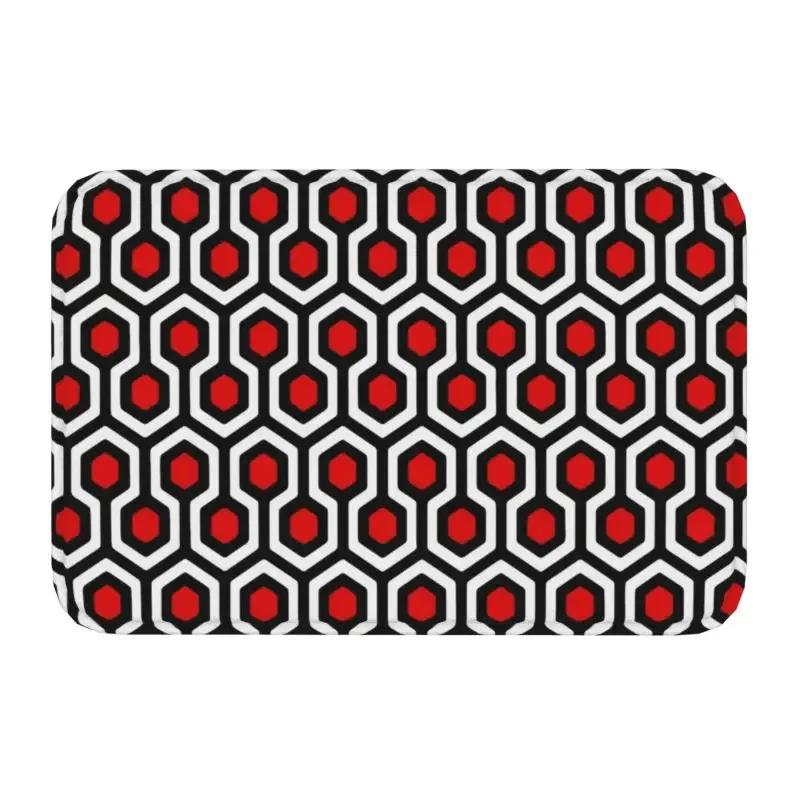 Orange Shining Looped Hexagons Overlook Hotel Carpet Front Door Floor Entrance Mat Geometric Kitchen Bathroom Doormat Rug