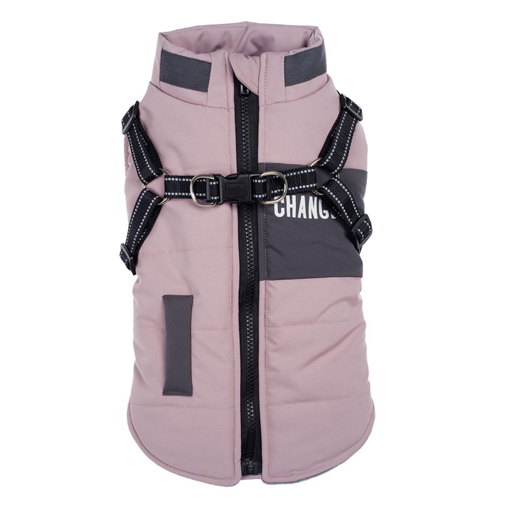 1pc Winter Warm Dog Coat Jacket with Harness Pet Outdoor Jacket Dog Autumn and Winter Clothes for Medium Small Dogs Cats