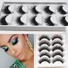 5 Pairs Handmade Black Voluminous False Eyelashes Makeup Very Thick Long Fake Eye Lashes Extention T