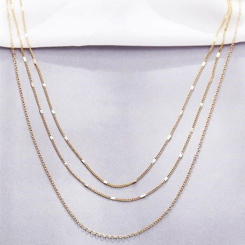 Женское тройное ожерелье-цепочка, позолоченное многослойное ожерелье, ювелирный аксессуар, подарок