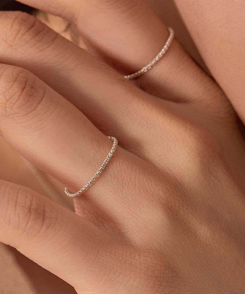 Helene Jewelry Кольцо-цепочка круглое из серебра 925 пробы (Тип D)