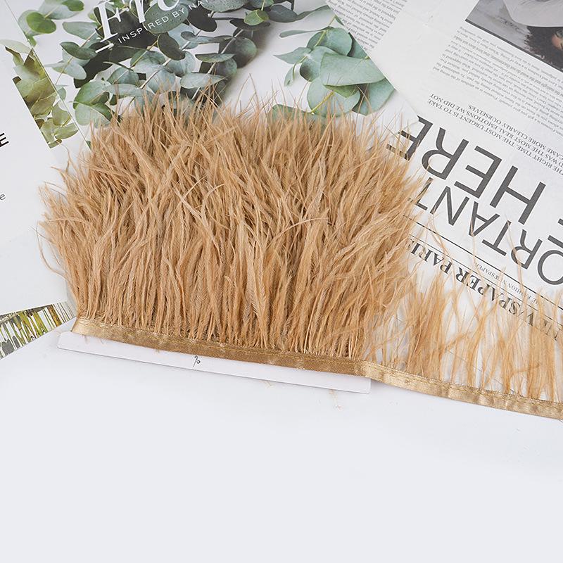 8-10Cm Ostrich Feather Wedding Dress Diy Performance Clothing Accessories Feather Tassel Including Webbing