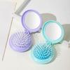 4Pcs Mini Folding Air Bag Comb Dual Use Pocket Hair Brush Makeup Mirror with Comb  Girl Women