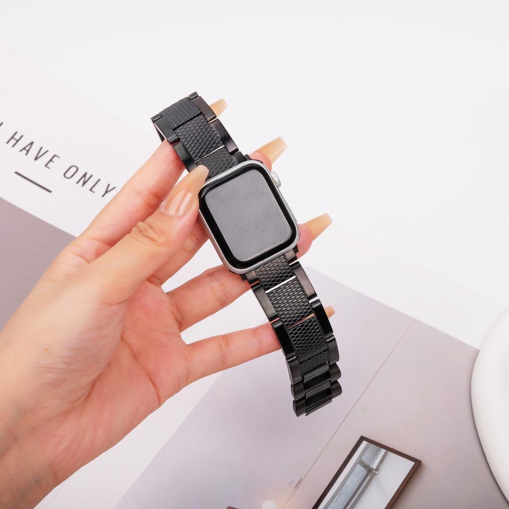3-Bead Watch Strap for Apple Watch Series 10 9 8 7 SE 6 5 4 3 2 1 42mm 41mm 40mm 38mm Stainless Steel Wrist Band