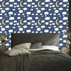 Stars, clouds and sleeping moons wallpaper for living room and bedroom 50x1000