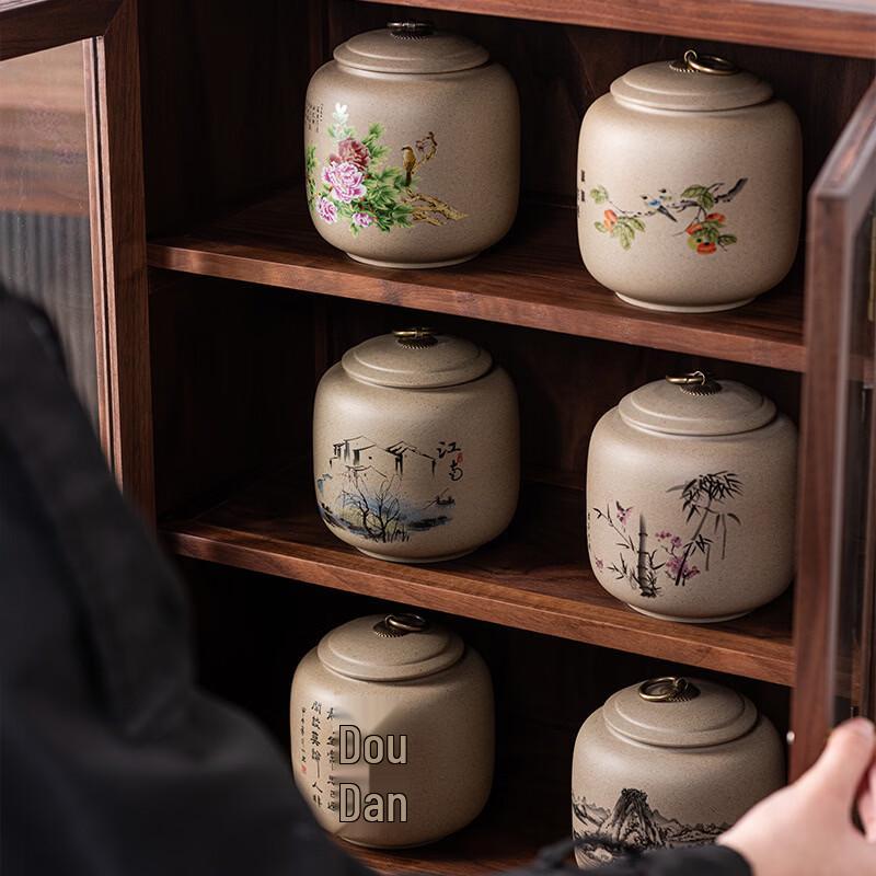 Большая ручная керамическая банка для чая Deou Xingguang