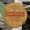 Плоская 2D, 1 шт. Круглая алюминиевая металлическая вывеска Don Papa Rum Vintage, Ретро золотая этикетка, Настенная табличка для алкогольных напитков, Водонепроницаемая и устойчивая к ржавчине, Идеально для бара, паба