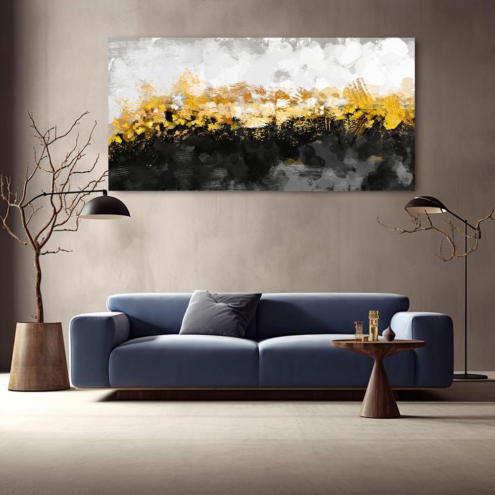 Abstract Wall Painting Golden Art Wall Pictures for Living Room Canvas Painting Home Decor Posters and Prints Vintage Cuadros