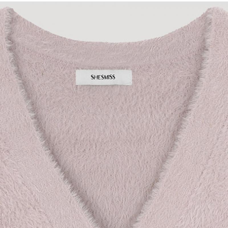 She S miSS Hairy V Neck Cardigan SSkcdo41050 Pg