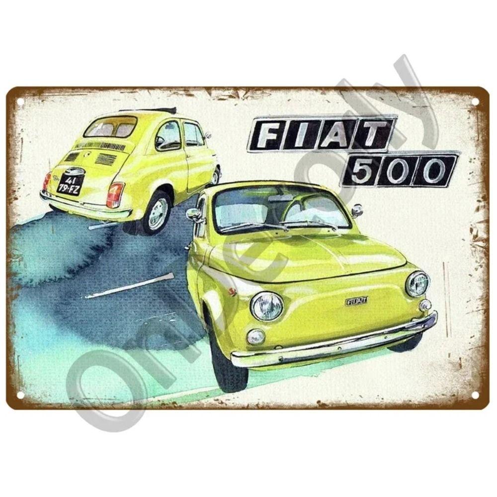 Металлическая вывеска для гаража FIAT, Настенный декор с логотипом автобренда 20x30см