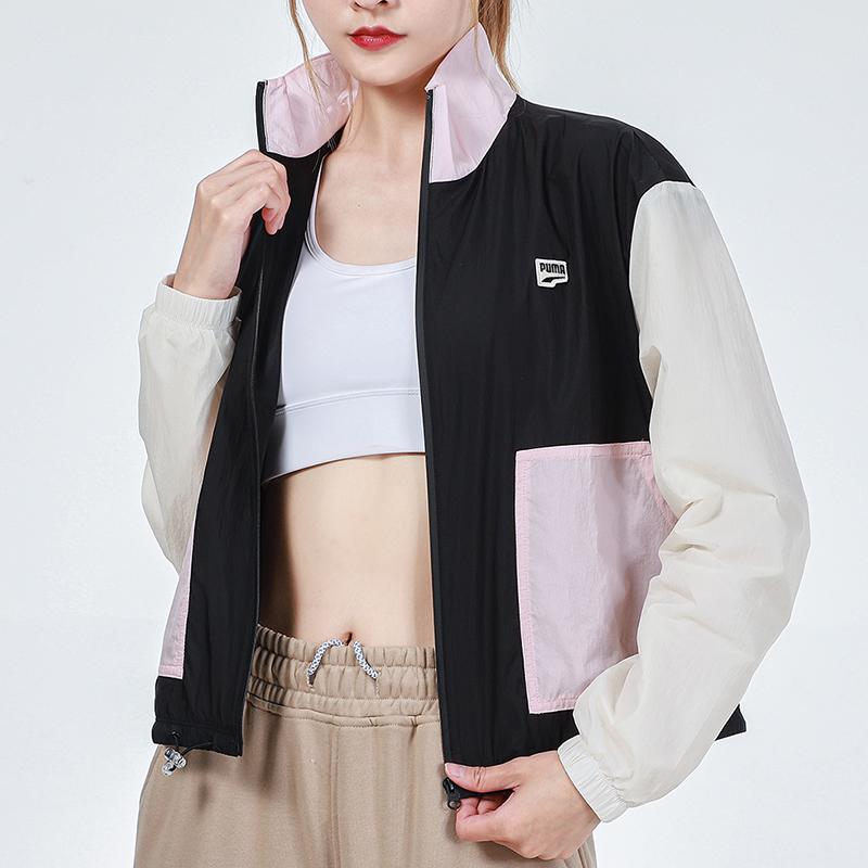 Puma Куртка с воротником-стойкой Color Block, женская, черная 532726-01
