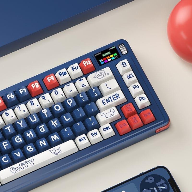 133 клавиши Тема Щенки Оригинальный профиль PBT Сублимационная печать Набор кейкапов для кастомных механических клавиатур