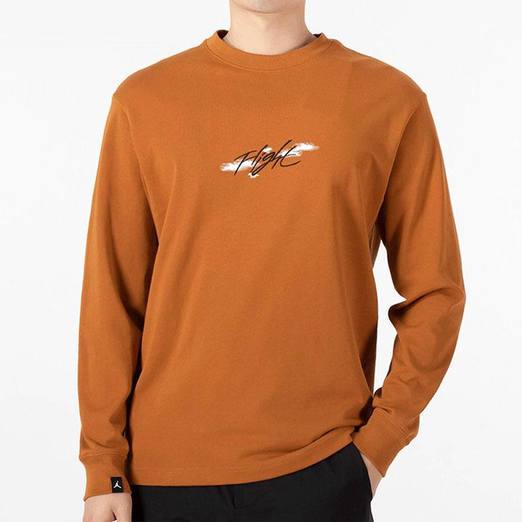 Men's Jordan Air Jordan Sweatshirts Men's Khaki Crew Neck Moderate Regular