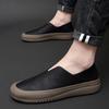 Leather Men's Loafers Low Top Shoes Casual Men's Boat Shoes Cross Men's Shoes Men Flats Shoes Driving Shoes Outdoor Leisure Walk