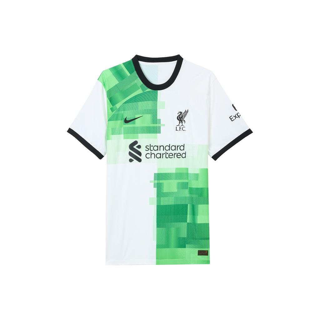 Nike Liverpool FC 2023/24 Match Away Logo Print Crew Neck Short Sleeve T-Shirt Men Tops White DX2617-101