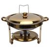 4.5L Round Chafing Dishes for Buffet Set Stainless Steel Buffet Food Warmer Set Gold Silver Color for Party Restaurants